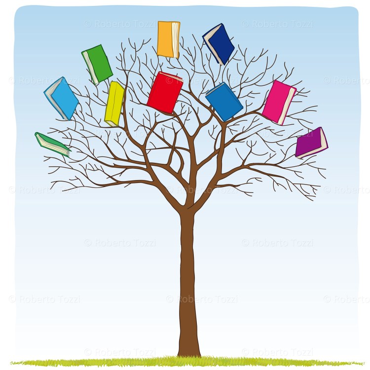 Libri sull'albero, vettoriale.