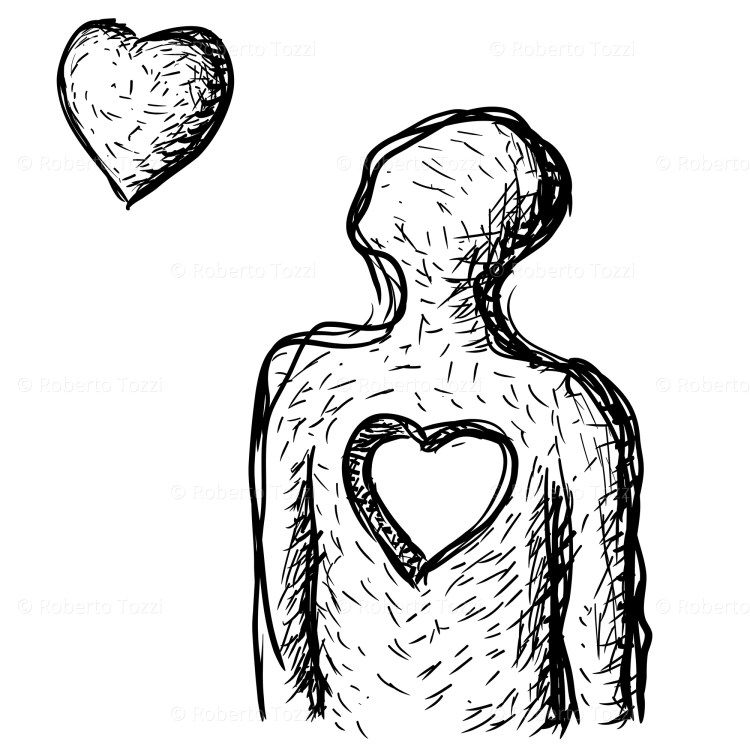 Un cuore che vola via, vettoriale.