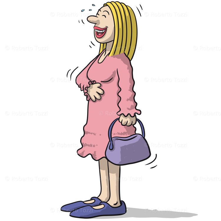 Personaggio femminile che sorride, illustrazione vettoriale.